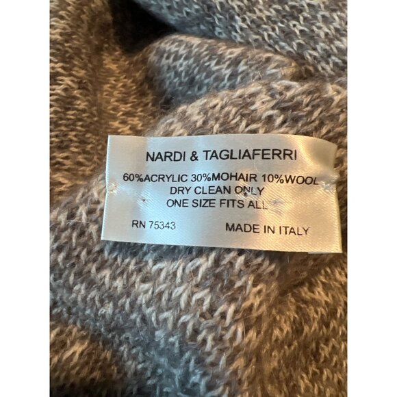 Nardi & Tagliaferri Leopard Print Poncho One Size Acrylic Mohair Wool Blend Made - Picture 3 of 7